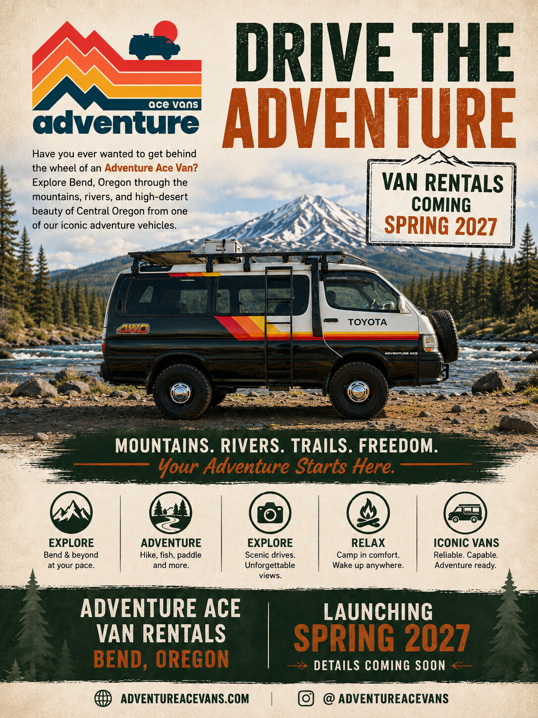 Adventure Ace Van Rentals — Bend, Oregon — Launching Spring 2027